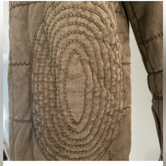 Aritzia Wilfred Army Green Marquis Quilted Cinch Waist Jacket, Size 0 - Picture 4 of 6